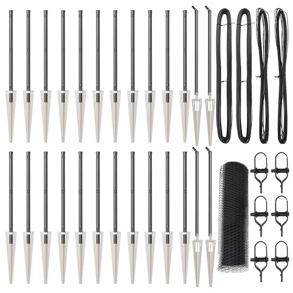 vidaXL Hegnsp&aelig;l Gr&aring; 50 x 1 m (25 mm mesh) St&aring;l og PVC