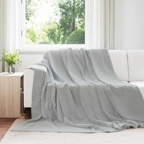vidaXL Kastet&aelig;pper 6 pcs Gr&aring; 220 x 240 cm Fleece