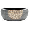 vidaXL h&aring;ndvask til bordplade &Phi;41x14 cm rund keramik sort og brun