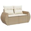 vidaXL Havesofa S&aelig;t med pude med pude 10 pcs Beige og creme polyrattan