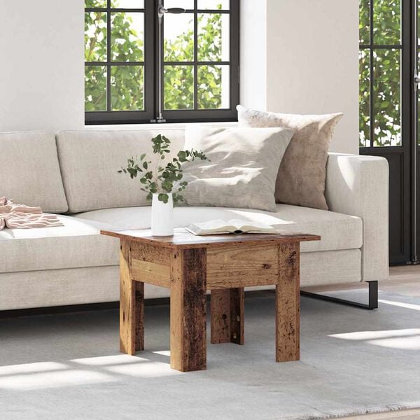 vidaXL Sofabord Gammelt træ 55 x 55 x 42 cm Konstrueret træ