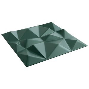 vidaXL V&aelig;gpaneler 12 stk. 50 x 50 cm Diamond Gr&oslash;n XPS Skum