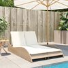 vidaXL liggestol med hynder 114x205x73 cm polyrattan beige