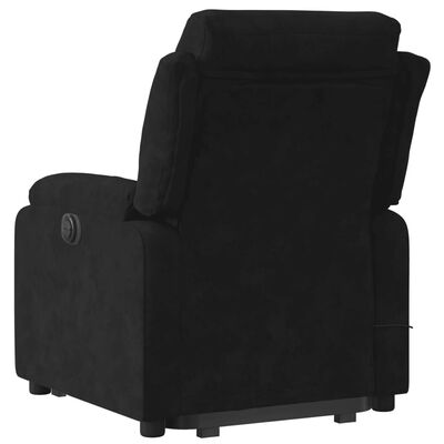 vidaXL løftestol med massagefunktion fløjl sort