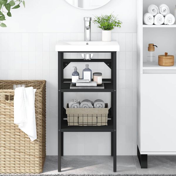 vidaXL badev&aelig;relsesm&oslash;bel til h&aring;ndvask 40x38x83 cm jern sort