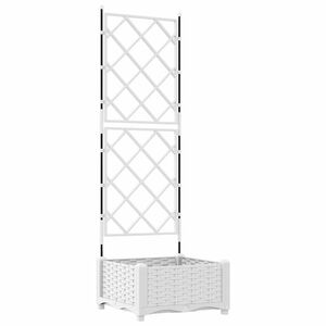 vidaXL Have Blomsterkrukke Hvid 40 x 40 x 125,5 cm PP