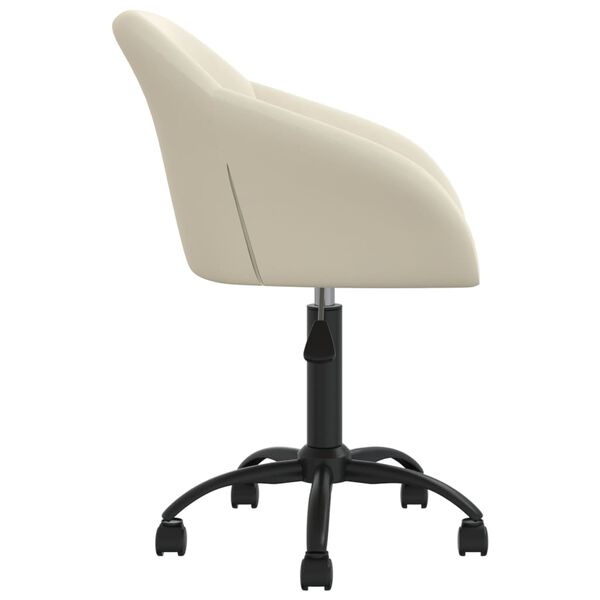 vidaXL drejelig kontorstol fl&oslash;jl cremefarvet