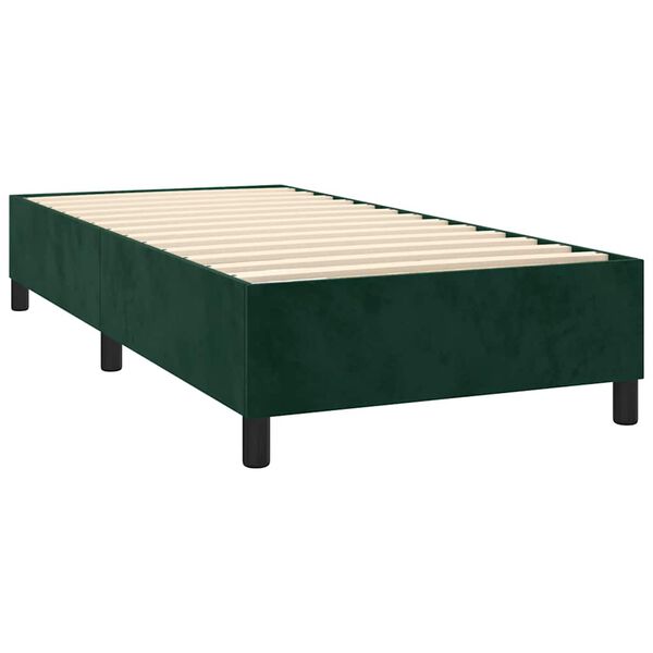 vidaXL Boxspring sengeramme M&oslash;rkegr&oslash;n 90x200 cm Fl&oslash;jl