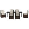 vidaXL Have Spisebordss&aelig;t 7 pcs Brun polyrattan