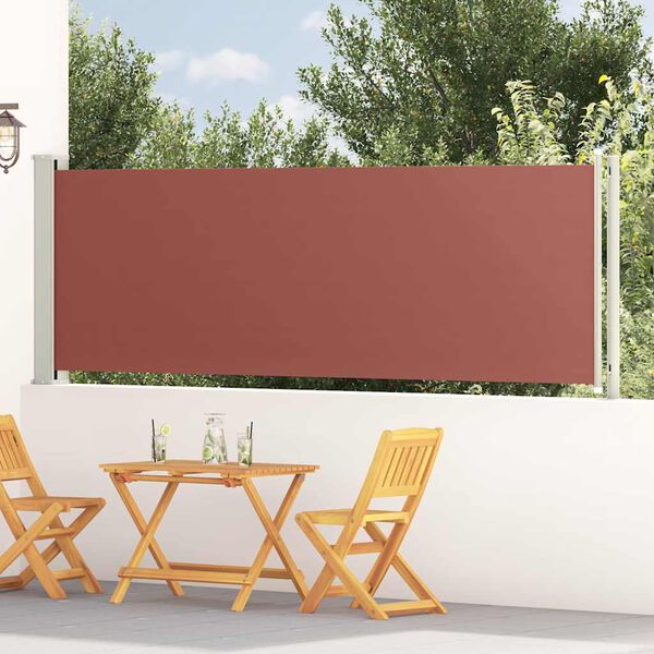 vidaXL sammenrullelig sidemarkise til terrassen 117x600 cm brun