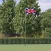 vidaXL Storbritannien flag og flagstang 5,5 m aluminium