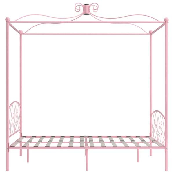 vidaXL sengestel til himmelseng 140 x 200 cm metal pink