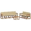 vidaXL Udend&oslash;rs sofagruppe med pude 8 pcs Naturlig og Beige