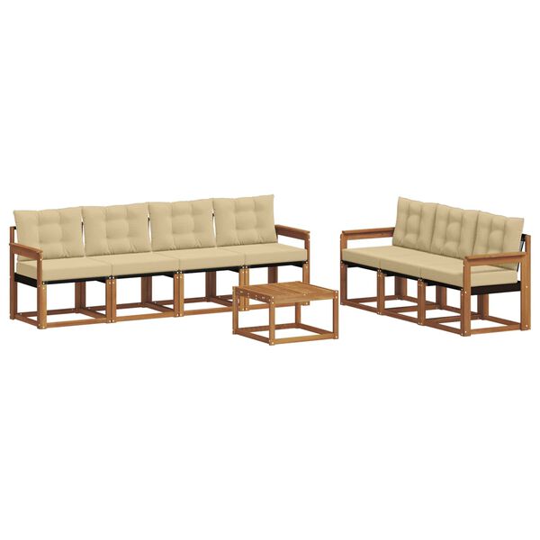 vidaXL Udend&oslash;rs sofagruppe med pude 8 pcs Naturlig og Beige