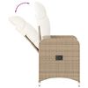 vidaXL havestole 2 stk. med l&aelig;nefunktion og hynder polyrattan beige