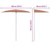 vidaXL halv parasol med stang 180x90 cm terrakotta
