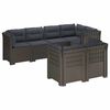 vidaXL 7-personers have-sofa med puder i rattanlook PP Lysegr&aring;