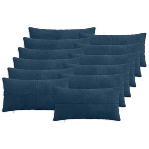 vidaXL Pudebetr&aelig;k 12 stk. ALMELO M&oslash;rkebl&aring; 40 x 80 cm cordfl&oslash;jl