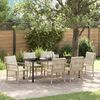 vidaXL Have Spisebordss&aelig;t med pude 7 pcs Beige polyrattan