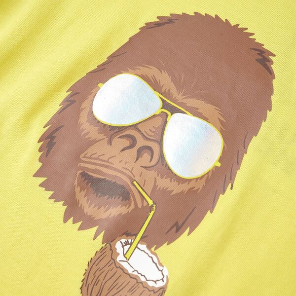 Kort&aelig;rmet T-shirt til b&oslash;rn str. 104 gul