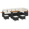 vidaXL Havesofa S&aelig;t 10 pcs Sort polyrattan