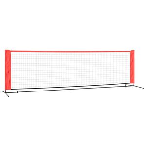 vidaXL tennisnet 300x100x87 cm polyester sort og r&oslash;d