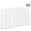 vidaXL buede gabionkurve 2 stk. 400x30x200/220 cm galvaniseret jern