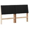 vidaXL Polstret sengegavl Sort 150 cm Massiv fyrretr&aelig;