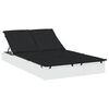 vidaXL 2-personers solseng med hynder polyrattan hvid