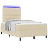 vidaXL Box spring seng med madras med LED Creme 120 x 190 cm Stof