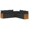 vidaXL Sofa S&aelig;t 7 stk. Sort Poly Rattan og St&aring;l