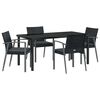 vidaXL Have Spisebordss&aelig;t 5 pcs Sort og gr&aring; PE Rattan