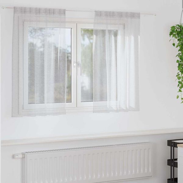 vidaXL Voile Gardin med gardiner 2 pcs Lysegr&aring; 140 x 140 cm Polyester