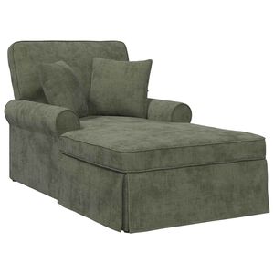 vidaXL Chaise lounge med volant med pude Gr&oslash;n 157 x 91 x 91 cm ARES
