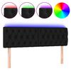 vidaXL sengegavl med LED-lys 160x7x78/88 cm velour sort