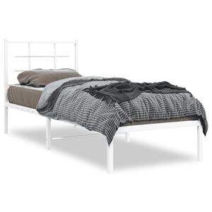 vidaXL sengeramme uden madras med hovedg&aelig;rde 75x190 cm hvid