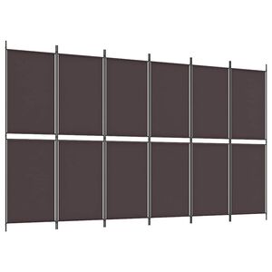 vidaXL 6-panels rumdeler 300x180 cm stof brun