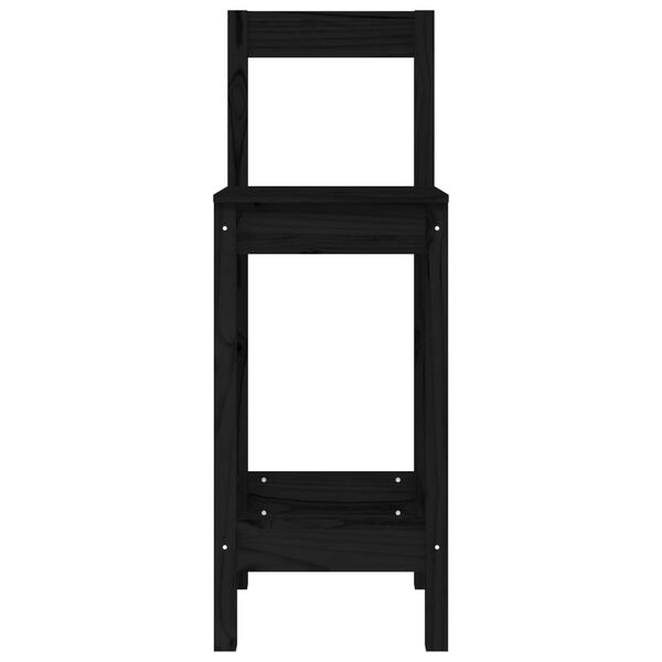 vidaXL barstole 2 stk. 40x41,5x112 cm massivt fyrretræ sort