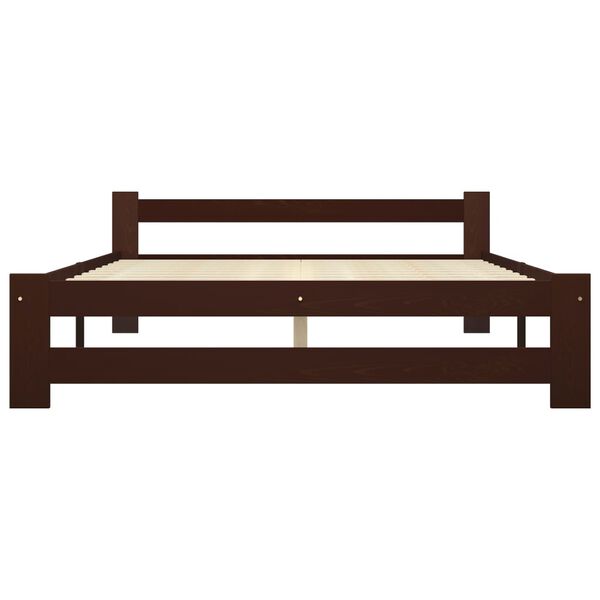 vidaXL sengestel med 2 skuffer 180x200 cm massivt fyrretræ mørkebrun