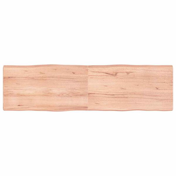 vidaXL bordplade 180x50x(2-6) cm naturlig kant behandlet tr&aelig; lysebrun