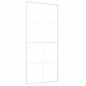 vidaXL skyded&oslash;r 90x205 cm h&aelig;rdet glas og aluminium hvid