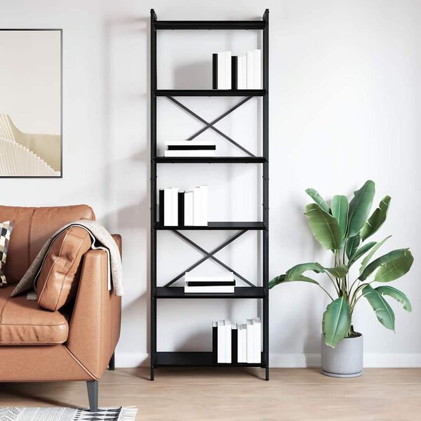 vidaXL Bogreol Sort eg 40 x 30 x 85 cm Konstrueret tr&aelig;