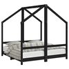 vidaXL sengeramme til juniorseng 2x(70x140) cm massivt fyrretr&aelig; sort
