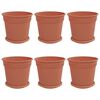 vidaXL Plantepotter 6 pcs Mursten R&oslash;d &Oslash; 19 x 16 cm Plastik