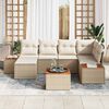 vidaXL Havesofa S&aelig;t med pude 7 pcs beige og cremefarvet Poly Rattan
