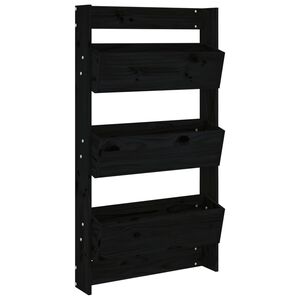 vidaXL plantev&aelig;g 60x18,5x110 cm 3 niveauer massivt fyrretr&aelig; sort