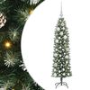 vidaXL Kunstigt slankt juletr&aelig; Gr&oslash;n og Hvid 120 cm