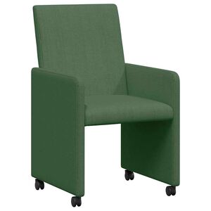 vidaXL Spisebordsstole med hjul 2 stk. Corduroy stof Gr&aring; gr&oslash;n