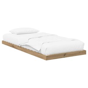 vidaXL Gulv seng ramme Artisan Egetr&aelig; 71,5 x 190 cm Konstrueret tr&aelig;