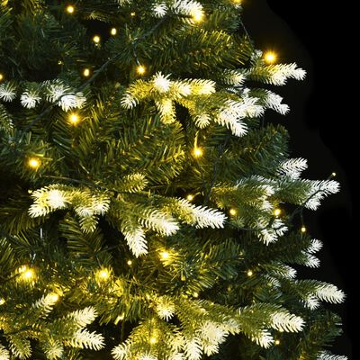 vidaXL kunstigt juletræ med sne og 150 LED'er 150 cm hængslet